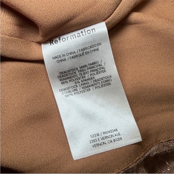 Reformation x Camille Rowe Bevelyn Dress Scoop Neck Midi Sequin Slip Size 6 Nude - Picture 14 of 14